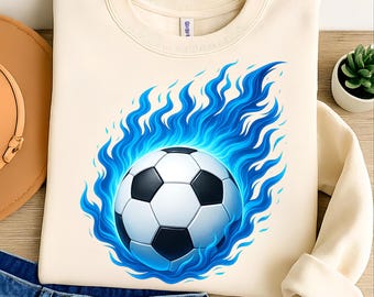 Flammender Fußball PNG, Sublimationsdesign (digitaler Download)