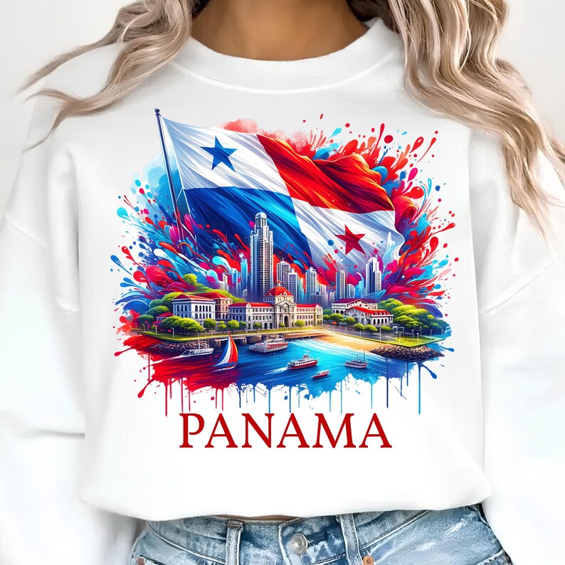 Panama Png T-Shirt Design Trendy Png Panama Flag Png Sublimation Design Digital Download Patriotic Png Instant Download Dtf Png
