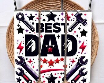 Best Dad Tumbler Wrap 20 Oz Tumbler Wrap 3d Tumbler Wrap Gift For Dad Sublimation Designs Digital Download