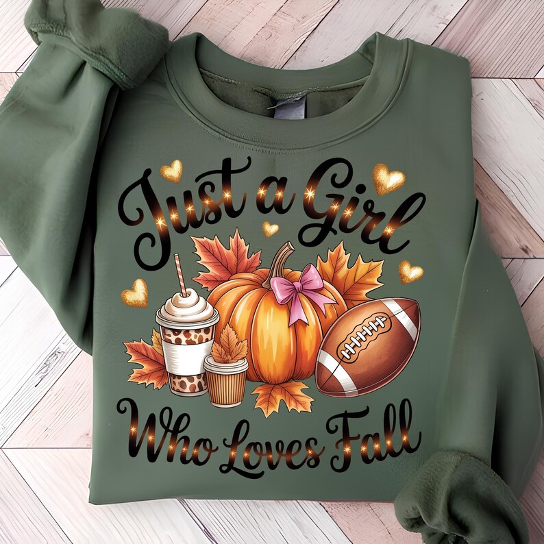 Just A Girl Who Loves Fall T-Shirt Design Fall Png Design Trendy Fall Png Fall Vibes Png Sublimation Designs Digital Download