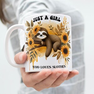 Sloth Mug Wrap 11 Oz & 15 Oz Mug Wrap Coffee Mug Png 3D Mug Wrap Sublimation Designs Digital Download Instant Download