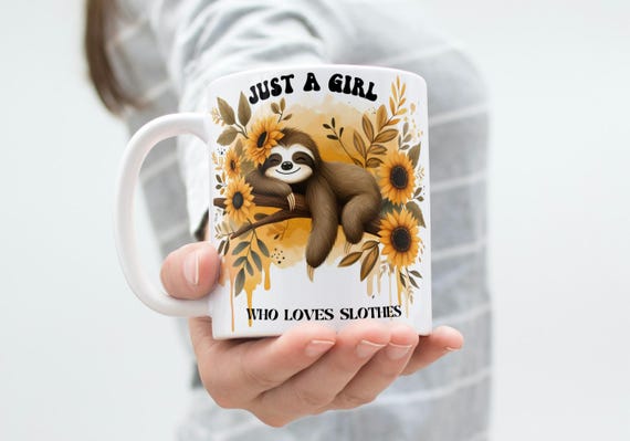 Sloth Mug Wrap 11 Oz & 15 Oz Mug Wrap Coffee Mug Png 3D Mug Wrap Sublimation Designs Digital Download Instant Download