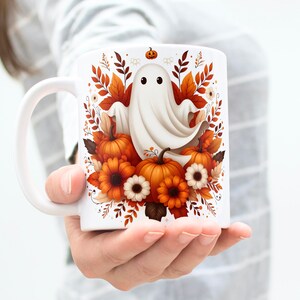 Halloween Mug Wrap 11 Oz & 15 Oz Mug Wrap Pumpkin Coffee Mug Png 3D Mug Wrap Halloween Ghost mug Digital Download Sublimation Designs