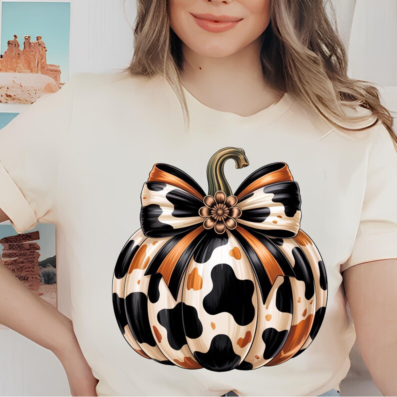 Pumpkin Bow Png T-Shirt Design Coquette Bow Png Leopard Pumpkin Png Trendy Png Pumpkin Season Sublimation Designs Digital Download Dtf Png