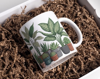 Plant Mug Wrap 11 Oz 15 Oz Mug Wrap Coffee Mug Png Plant Lover Gift 3D Mug Wrap Sublimation Designs Digital Download
