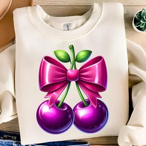 Cherry Png Sublimation Designs Cherry Bow Png Coquette Png Trendy Png Sweatshirt Design Cheery Sublimation Design Digital Download