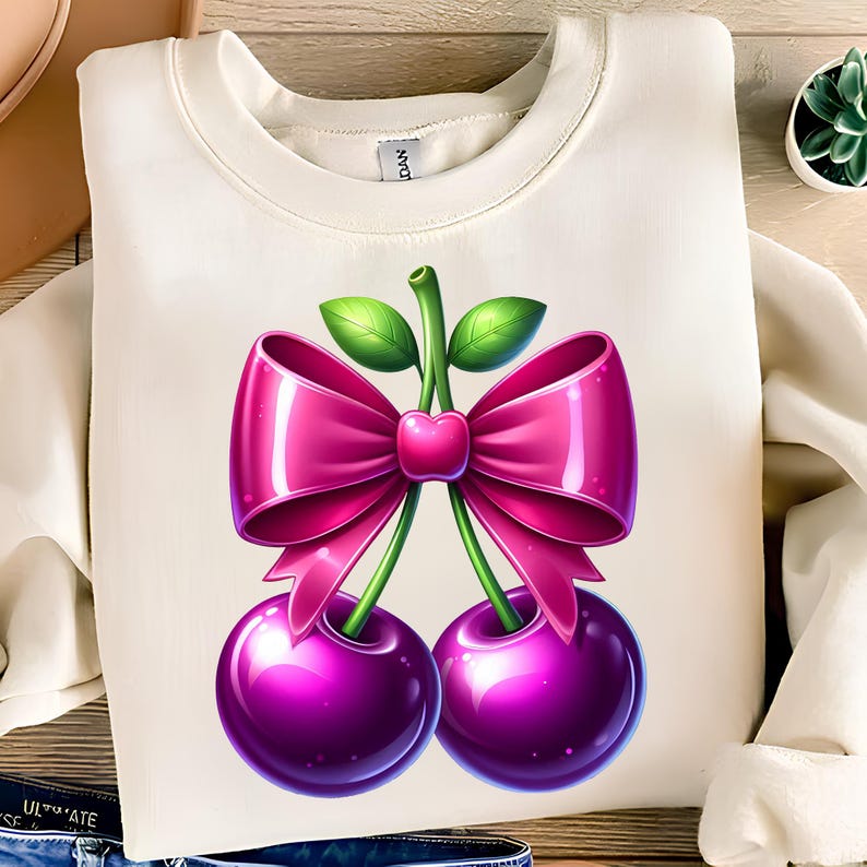 Cherry Png Sublimation Designs Cherry Bow Png Coquette Png Trendy Png Sweatshirt Design Cheery Sublimation Design Digital Download