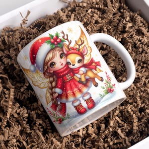 Christmas Mug Wrap: 3D Sublimation Design (Digital Download, 11oz & 15oz PNGs)