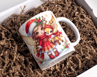Emballage de tasse de Noël : sublimation 3D (téléchargement numérique, fichiers PNG de 11 oz et 15 oz)