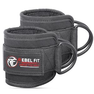 May include: A pair of black ankle weights with adjustable straps and a Rebel Fit logo that says "Break the Mold".