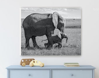 Elephant Nursery Print: Baby Animal Safari Wall Art