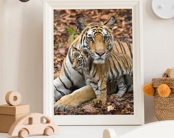 Tiger Baby Animal Art Print, Baby Nursery Decor, Tiger Print, Safari Nursery Print, Baby Animal Print, Baby Shower, Tiger Gift, Animal Art