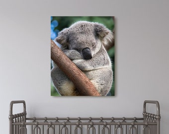 Sleepy Koala Nursery Print, Baby Animal Nursery Decor, Baby Animal Nursery Art, Australian Animal, Koala Print, Koala Art, Sleepy Animal
