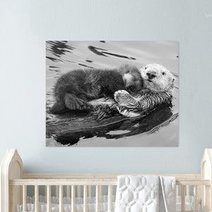 Ocean Nursery Art, Baby Sea Otter Print, Sea Otter, Baby Animal Nursery Print, Animal Nursery Decor, Nursery Wall Art, Ocean Nursery Print