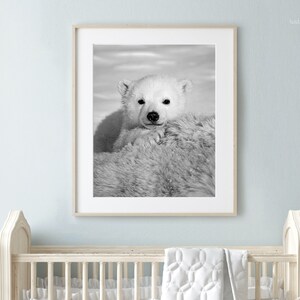 Polar Bear Nursery Print, Animal Nursery Decor, Bear Nursery Art, Polar Bear Gift, Polar Bear Baby Wall Art, Baby Animal Print, Wildlife