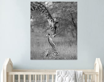 Safari Animal Nursery Art / Baby Giraffe Print / Animal Nursery Decor / Baby Animal Print / Nursery Wall Art / Kids Room Decor / Zoo Animals