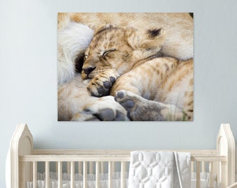 Safari Animal Nursery Decor / Lion Print / Baby Animal Print / Lion Cub / Safari Nursery Art / Safari Baby Shower / Baby Room Decor / Zoo