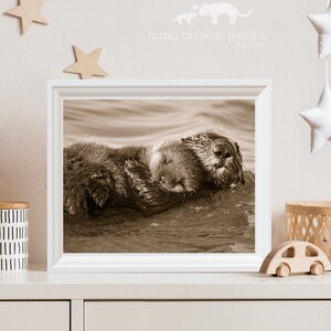 Ocean Nursery Art, Baby Sea Otter Print, Sea Otter, Baby Animal Nursery Print, Animal Nursery Decor, Nursery Wall Art, Ocean Nursery Print