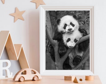 Baby Animal Nursery Print / Panda / Panda Art / Safari Nursery Art / Animal Nursery / Kids Room Decor / Baby Shower / Nursery Decor / Zoo