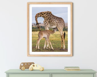 Safari Nursery Art / Baby Giraffe / Giraffe Print / Safari Nursery Print / Animal Nursery Decor / Nursery Wall Art / Kids Room Decor / Zoo