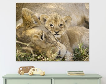 Safari Animals Nursery Print, Baby Lion, Nursery Animals Art, Safari Nursery Decor, Safari Nursery Wall Art, Safari Theme, Childrens Room