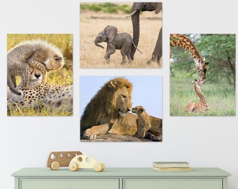 Safari Nursery Decor, Safari Animal Prints, Nursery Wall Art, Jungle Animals, Elephant Art, Baby Room, Lion Print, Cheetah, Giraffe Print