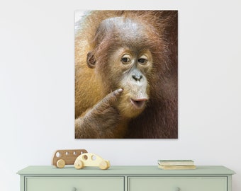 Safari Nursery Art / BABY ORANGUTAN / Baby Animal Print / Jungle Nursery Decor / Baby Animal Nursery Art / Kids Room / Safari Baby Shower