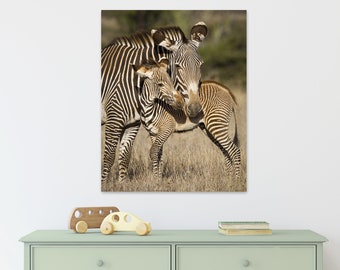 Nursery Print / BABY ZEBRA and MOM Print / Safari Nursery Art / Safari Baby Shower Gift / Baby Nursery Decor / Safari Animals / Nursery Art