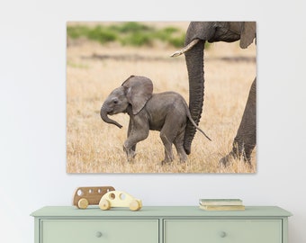 Baby Elephant Print, Baby Safari Animal Print, Baby Elephant Nursery Picture, Safari Baby Animal Nursery, Elephant Gift, Safari Theme, Kid