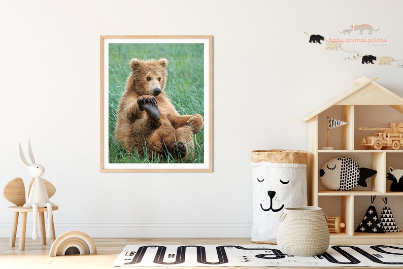 Woodland Nursery Print, Bear Print, Bear Wall Art Decor, Baby Nursery