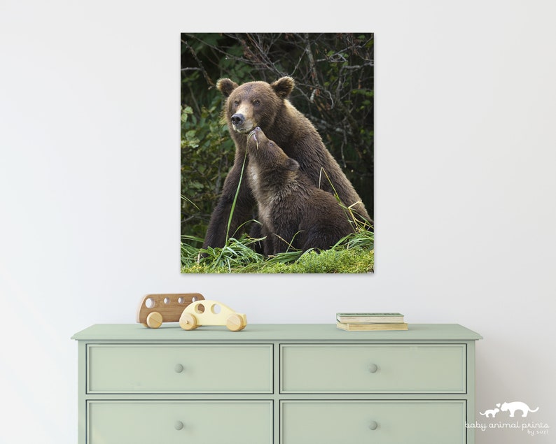 Baby Bear Print, Animal Nursery Art, Nursery Wall Art, Bear Nursery Print, Woodland Animal Theme Decor, Wall Art for Kids, Childrens Room image 1