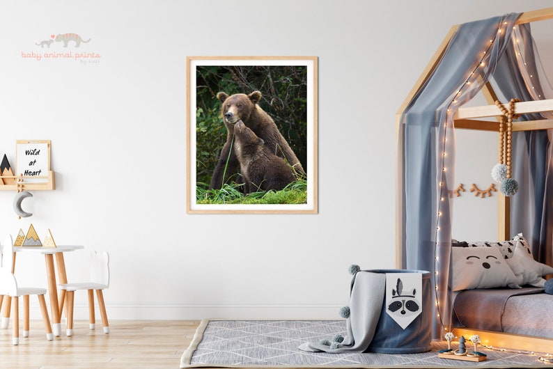 Baby Bear Print, Animal Nursery Art, Nursery Wall Art, Bear Nursery Print, Woodland Animal Theme Decor, Wall Art for Kids, Childrens Room image 5