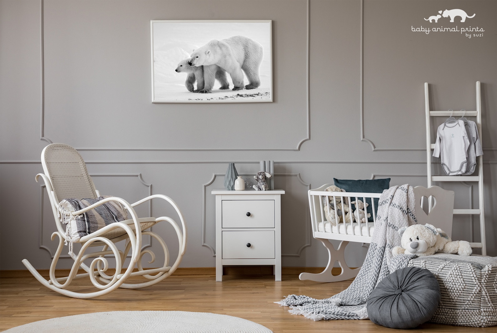 Bear Nursery Decor, Polar Bear Nursery Print, Bear Theme, Baby Animal