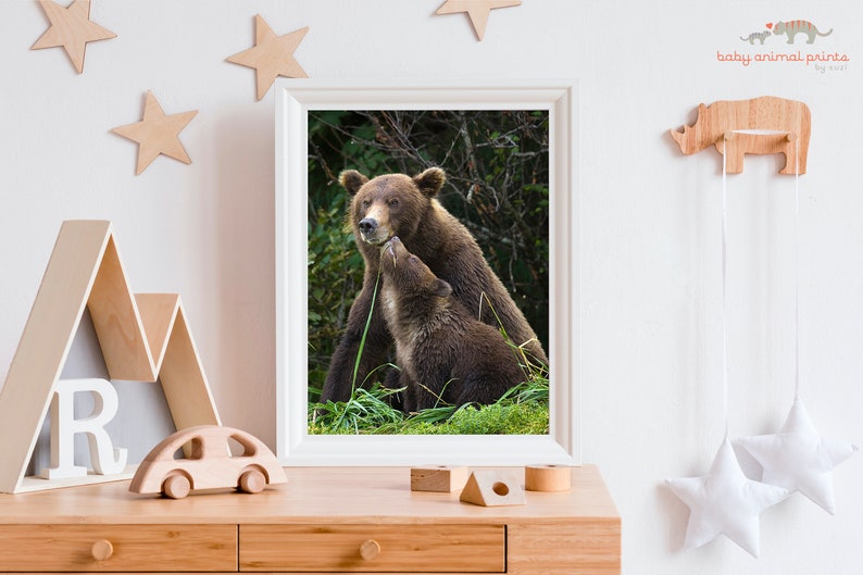 Baby Bear Print, Animal Nursery Art, Nursery Wall Art, Bear Nursery Print, Woodland Animal Theme Decor, Wall Art for Kids, Childrens Room image 9