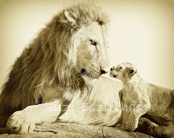 Baby Lion and Dad Photo Card: Safari Baby Shower, Father's Day