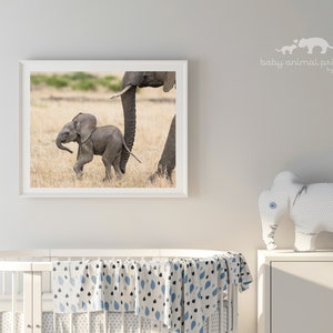 Safari Baby Animal Print, Baby Elephant Print, Safari Kids Room Art Gift, Safari Nursery Art, Baby Animal Nursery Decor, Elephant Gift, Zoo image 2