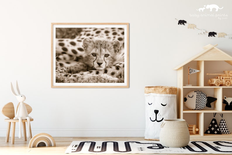 Baby Cheetah Print, Baby Animal Nursery Art, Animal Nursery Decor, Baby Animal Print, Kids Room Decor, Safari Animal, Safari Baby Shower image 4