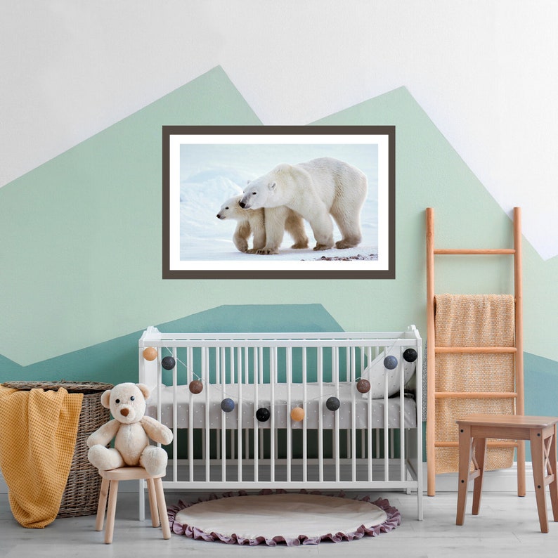 Polar Bear / Animal Nursery Art / Nursery Decor / Wall Decor / Etsy