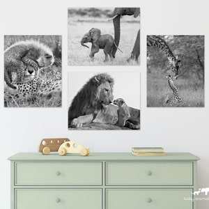 Safari Animal Nursery Art / Baby Giraffe Print / Animal Nursery Decor / Baby Animal Print / Nursery Wall Art / Kids Room Decor / Zoo Animals image 9