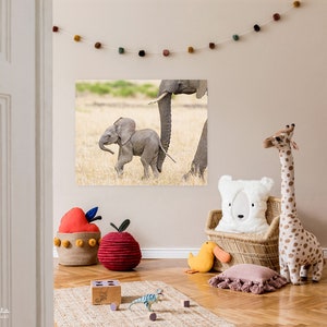 Safari Baby Animal Print, Baby Elephant Print, Safari Kids Room Art Gift, Safari Nursery Art, Baby Animal Nursery Decor, Elephant Gift, Zoo image 4