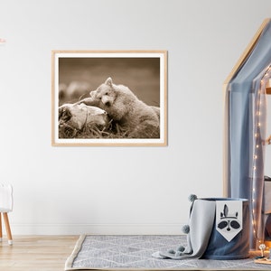 Woodland Nursery Print, Bear Decor, Sepia Print , Bear Photograph, Woodland Nursery Art, Woodland Wall Decor, Baby Nursery Art, Kids Room image 2