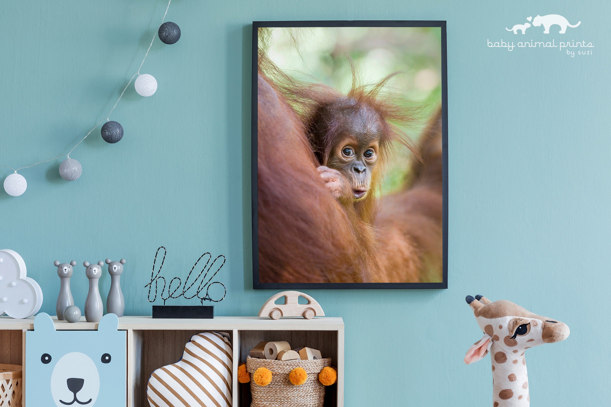 Baby Orangutan Print: Wildlife Nursery Art by Suzi Eszterhas - Etsy