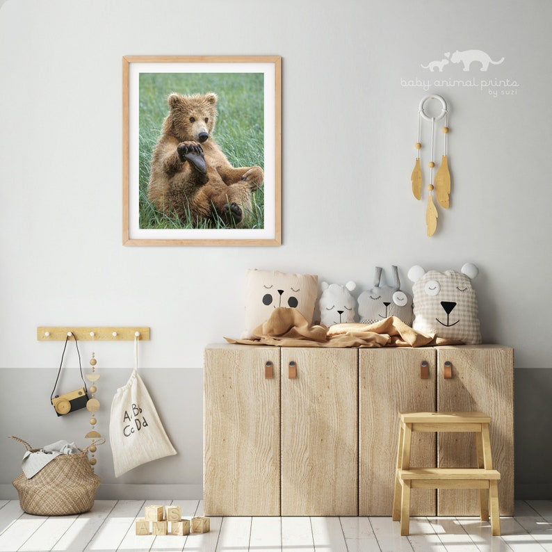Woodland Nursery Print, Bear Print, Bear Wall Art Decor, Baby Nursery
