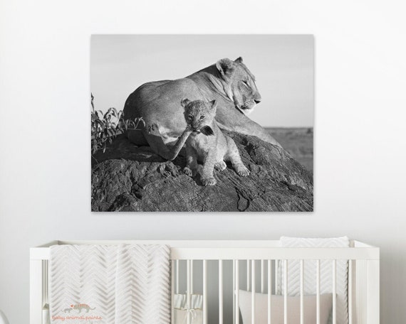Decor De Pepiniere Animale Impression De Lion De Bebe Etsy