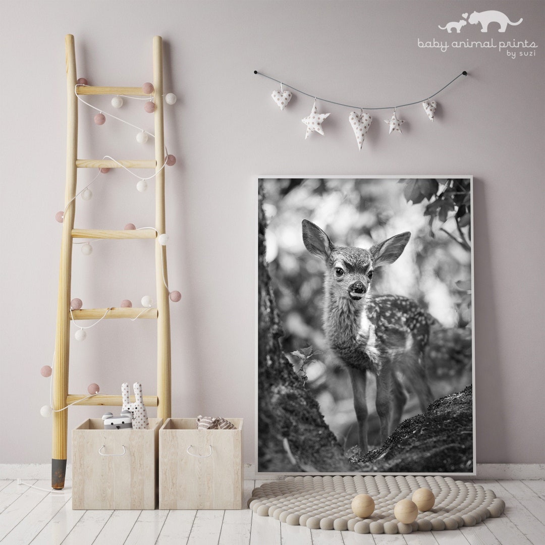 Woodland Nursery Decor/ Baby Animal Nursery Art / FAWN Print / Nursery ...