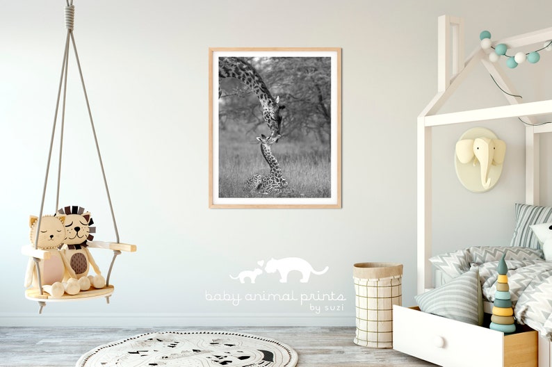 Safari Animal Nursery Art / Baby Giraffe Print / Animal Nursery Decor / Baby Animal Print / Nursery Wall Art / Kids Room Decor / Zoo Animals image 4