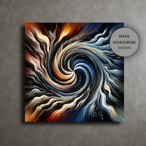 Color Swirl Abstract Art Print: Cosmic Energy Wall Decor (Digital Download)