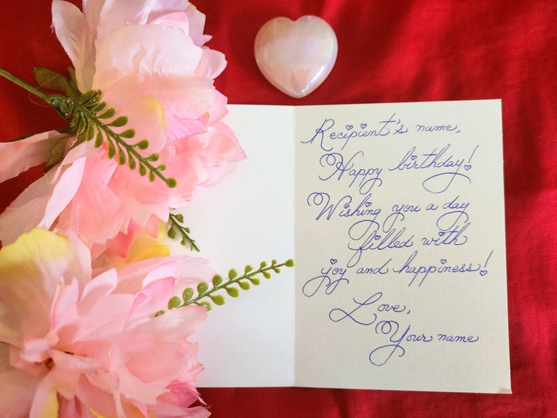 Card To Write Custom Handwritten Greeting Card Writing Services - Etsy