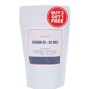 Vitamin D3 K2 MK7 Tablets | Vitamin D3 20000IU + K2 MK7 200mcg | Bone | Heart | Immune Support | Premium Quality *