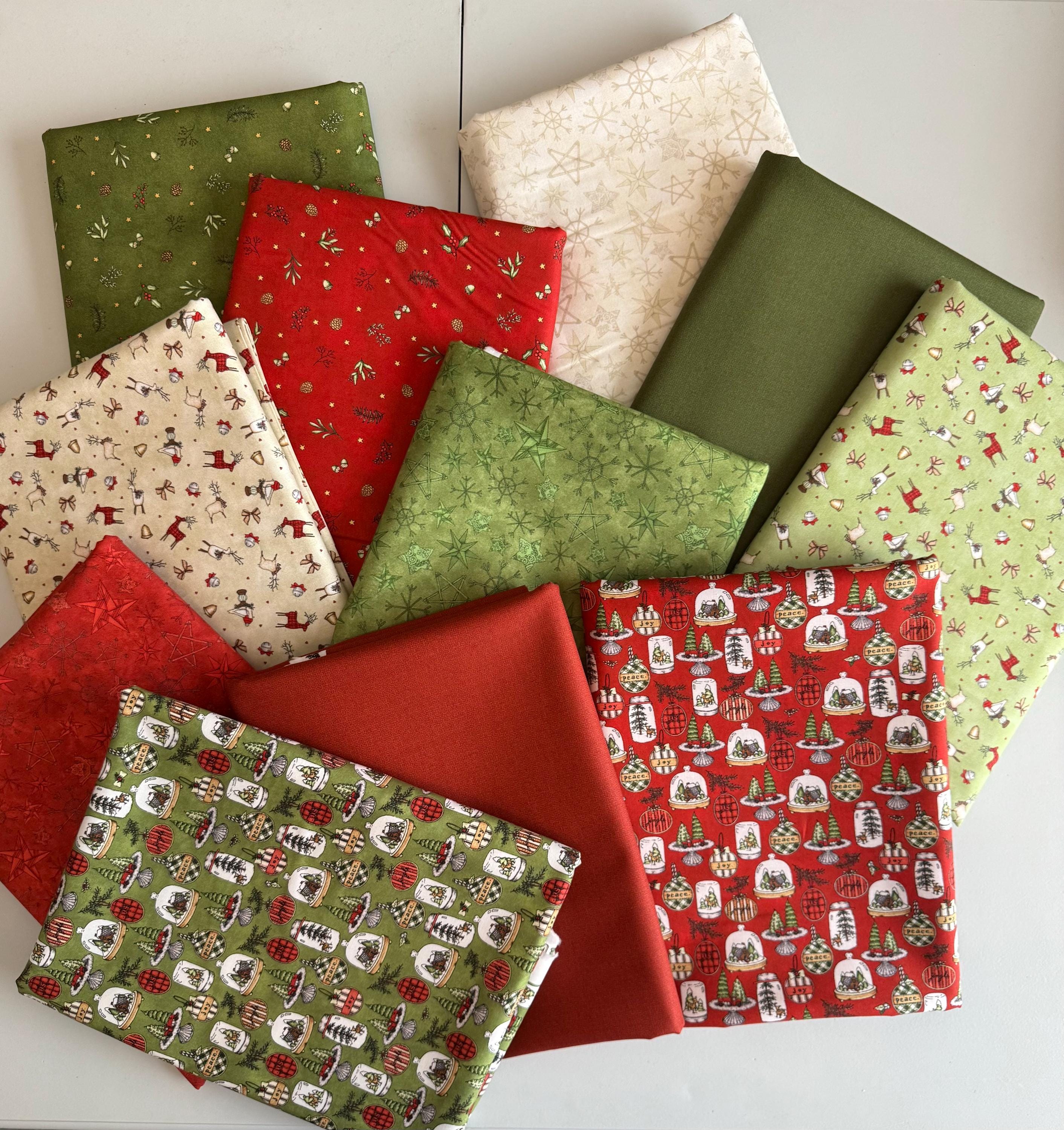 Fat Quarter Bundles 16 Pieces Christmas Fabric Fat Quarters Bundle ...